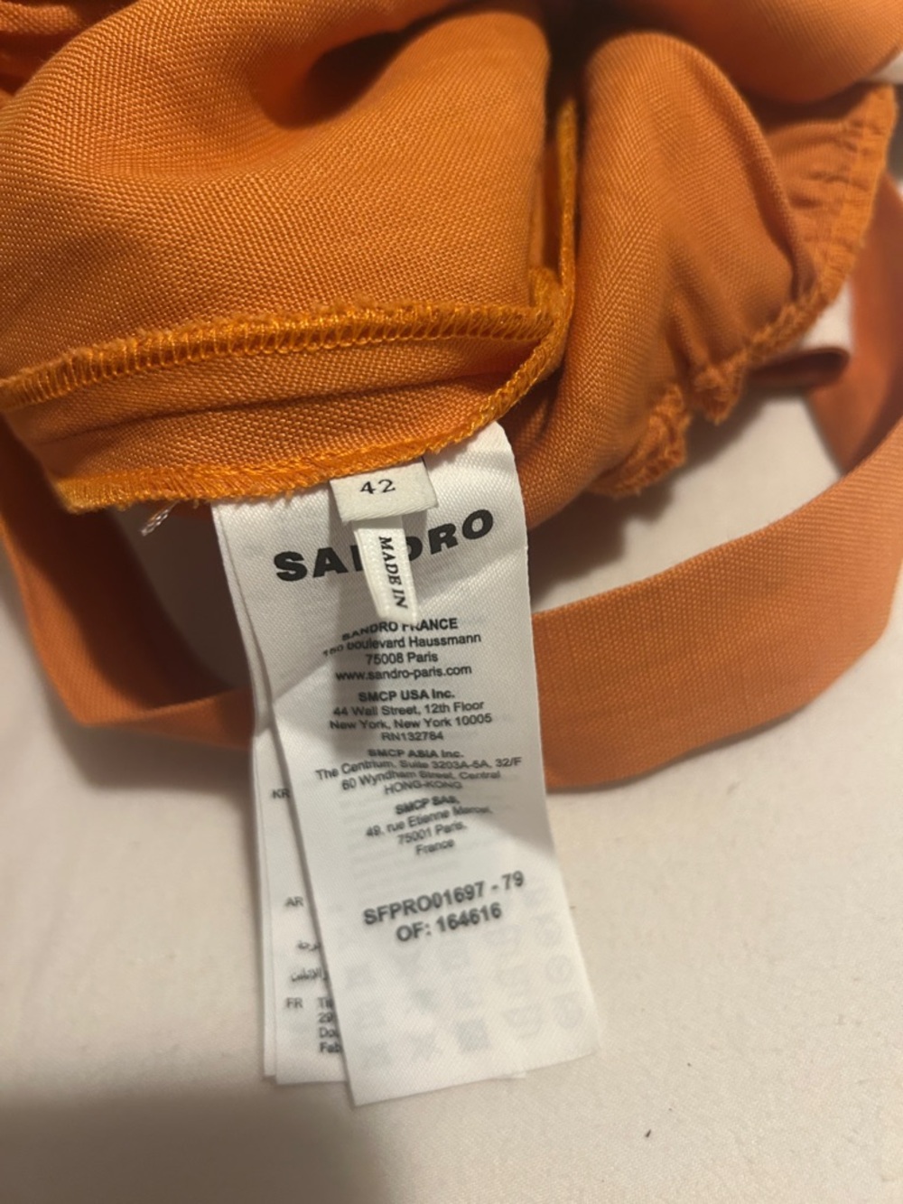 Sandro Orange Cross-Back Dress with Button Front - Picture 7 of 8